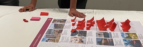Opmerkingen op het toekomstscenario voor Valkenswaard op post-its geschreven
